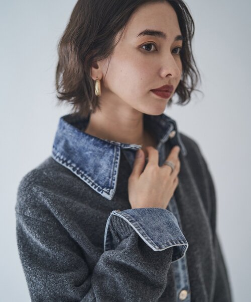 Remind me and forever（リマインドミーアンドフォーエバー）の「【WEB限定】【nane】デニムドッキングカーディガン（カーディガン/ボレロ・レディース・グレー/チャコールグレー/ブラウン/ネイビー・FREE）」の19枚目の写真