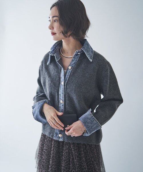 Remind me and forever（リマインドミーアンドフォーエバー）の「【WEB限定】【nane】デニムドッキングカーディガン（カーディガン/ボレロ・レディース・グレー/チャコールグレー/ブラウン/ネイビー・FREE）」の22枚目の写真