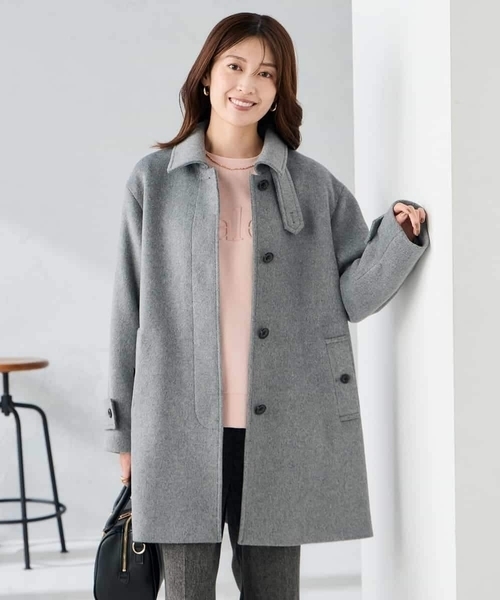 a.v.v(アーヴェヴェ)の「ステンカラーミディコート(その他アウター・レディース・ブラック/チャコールグレー/ブラウン・38/40/36)」の1枚目の写真