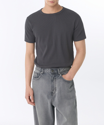 MUSINSA STANDARD（ムシンサスタンダード）の「Ribbed Muscle Fit Crew Neck T-Shirt [Gunmetal]（Tシャツ/カットソー・メンズ）」