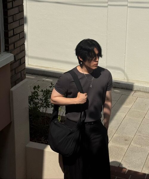 MUSINSA STANDARD（ムシンサスタンダード）の「リブドマッスルフィットクルーネックTシャツ[ガンメタル]（Tシャツ/カットソー・メンズ・その他・XX-LARGE/XXX-LARGE/MEDIUM/LARGE/X-LARGE/SMALL）」の5枚目の写真