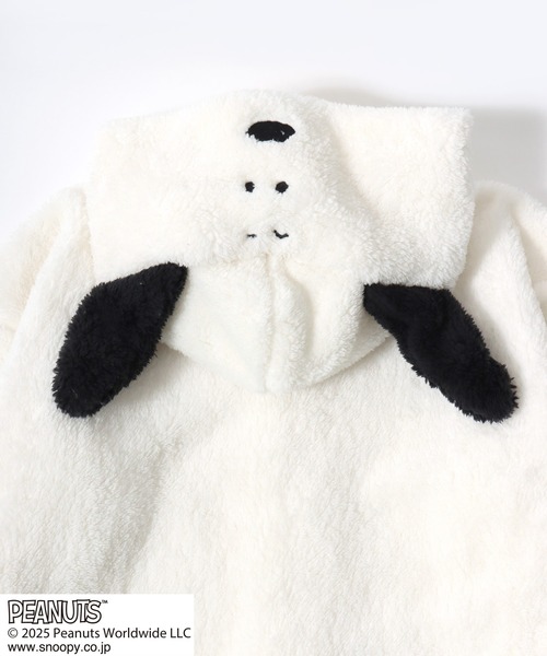 PEANUTS（ピーナッツ）の「PEANUTS SNOOPY（ピーナッツ スヌーピー）キャラクターなりきりボアフリースくるまろん（ガウン/バスローブ・レディース・オフホワイト・M-L）」の10枚目の写真