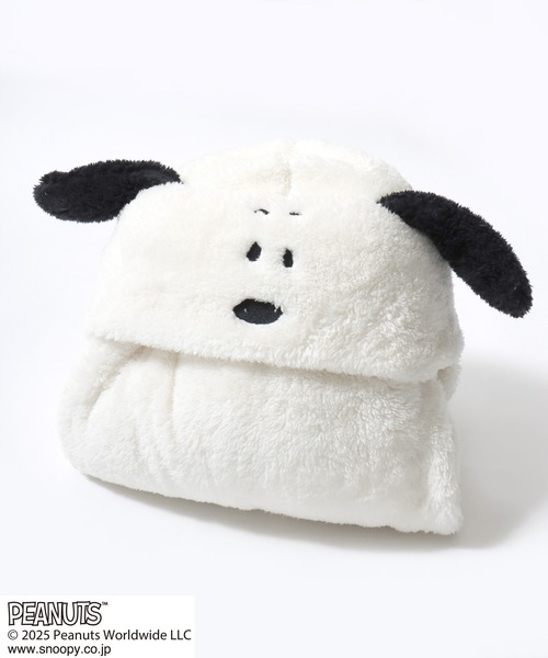 PEANUTS（ピーナッツ）の「PEANUTS SNOOPY（ピーナッツ スヌーピー）キャラクターなりきりボアフリースくるまろん（ガウン/バスローブ・レディース・オフホワイト・M-L）」の3枚目の写真