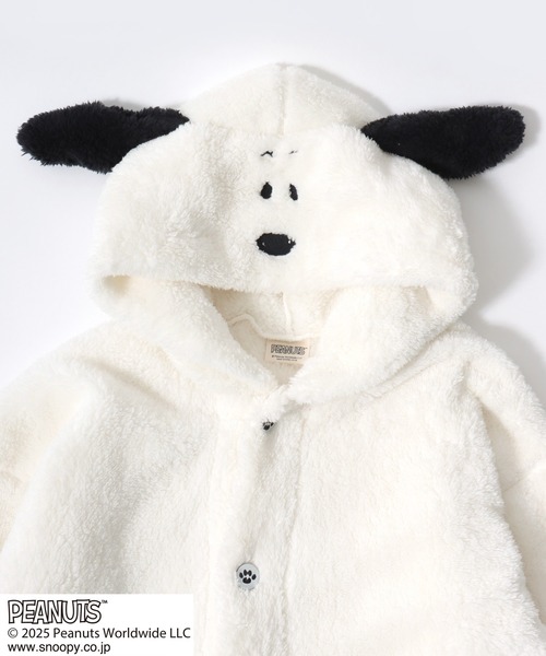 PEANUTS（ピーナッツ）の「PEANUTS SNOOPY（ピーナッツ スヌーピー）キャラクターなりきりボアフリースくるまろん（ガウン/バスローブ・レディース・オフホワイト・M-L）」の8枚目の写真