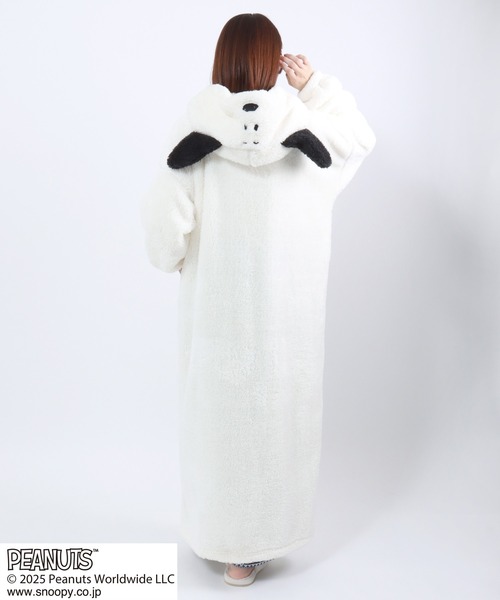 PEANUTS（ピーナッツ）の「PEANUTS SNOOPY（ピーナッツ スヌーピー）キャラクターなりきりボアフリースくるまろん（ガウン/バスローブ・レディース・オフホワイト・M-L）」の21枚目の写真
