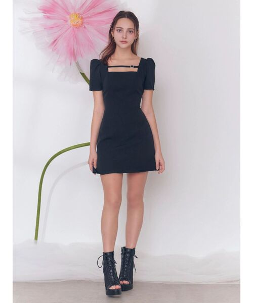 EATME(イートミー)の「パフスリーブレースアップミニワンピース(ワンピース・レディース・ピンク/オレンジ/ブラック・SMALL/MEDIUM)」の19枚目の写真