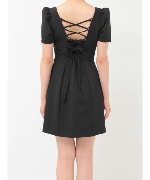 EATME（イートミー）の「パフスリーブレースアップミニワンピース（ワンピース・レディース・ピンク/オレンジ/ブラック・SMALL/MEDIUM）」の13枚目の写真