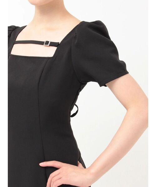 EATME（イートミー）の「パフスリーブレースアップミニワンピース（ワンピース・レディース・ピンク/オレンジ/ブラック・SMALL/MEDIUM）」の4枚目の写真