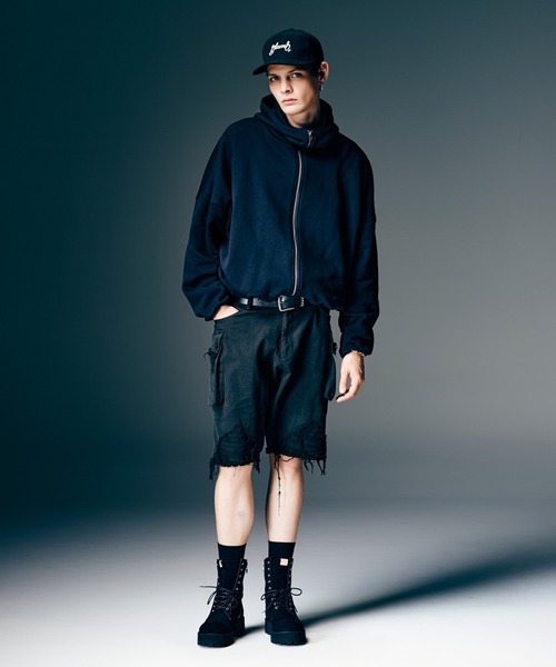 glamb（グラム）の「Crush Cargo Shorts / クラッシュカーゴショーツ（カーゴパンツ・メンズ・ブラック/カーキ・S/M/L）」の13枚目の写真