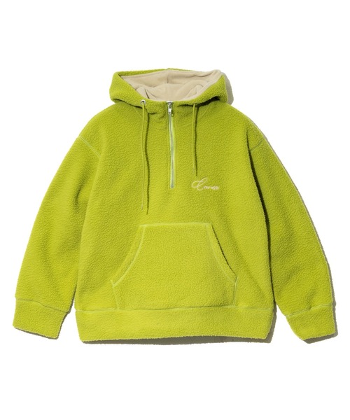 go slow caravan(ゴースローキャラバン)の「GENTIL/ジャンティー ネップボア x フリース ハーフジップパーカー(パーカー・レディース・グリーン/オレンジ・FREE)」の4枚目の写真