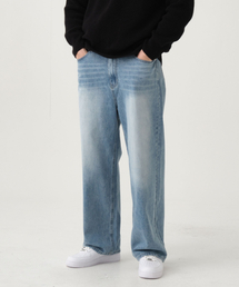 ACSHI（アクシ）の「Loose Washed Balloon Fit Wide Denim Pants Unisex (Light Blue)（デニムパンツ）」
