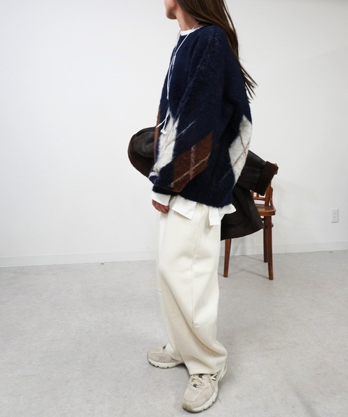 gossara（ゴサラ）の「アーガイルニットPO（ニット/セーター・レディース・グレー/ブラウン/ネイビー・FREE）」の5枚目の写真