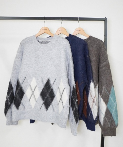 gossara（ゴサラ）の「アーガイルニットPO（ニット/セーター・レディース・グレー/ブラウン/ネイビー・FREE）」の19枚目の写真