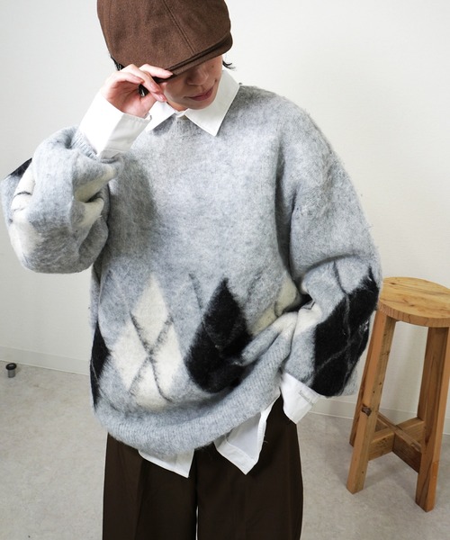 gossara（ゴサラ）の「アーガイルニットPO（ニット/セーター・レディース・グレー/ブラウン/ネイビー・FREE）」の22枚目の写真