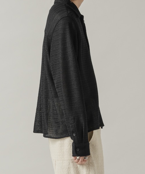 CASPER JOHN（キャスパージョン）の「Wave knit shirts/ウェーブニットシャツ（シャツ/ブラウス・メンズ・ブラック/ピンク/ブラウン/ホワイト/ミント・SMALL/X-SMALL/LARGE/MEDIUM）」の8枚目の写真