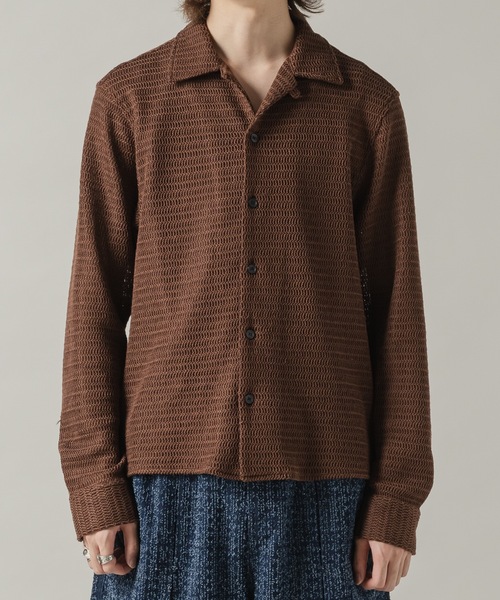 CASPER JOHN（キャスパージョン）の「Wave knit shirts/ウェーブニットシャツ（シャツ/ブラウス・メンズ・ブラック/ピンク/ブラウン/ホワイト/ミント・SMALL/X-SMALL/LARGE/MEDIUM）」の10枚目の写真