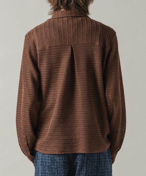 CASPER JOHN（キャスパージョン）の「Wave knit shirts/ウェーブニットシャツ（シャツ/ブラウス・メンズ・ブラック/ピンク/ブラウン/ホワイト/ミント・SMALL/X-SMALL/LARGE/MEDIUM）」の12枚目の写真