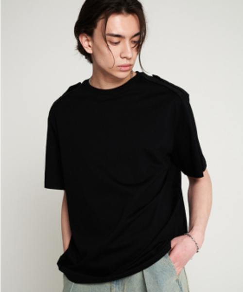 TENER(テネル)の「tnr shoulder round t-shirt black(Tシャツ/カットソー・メンズ・その他・F)」の1枚目の写真