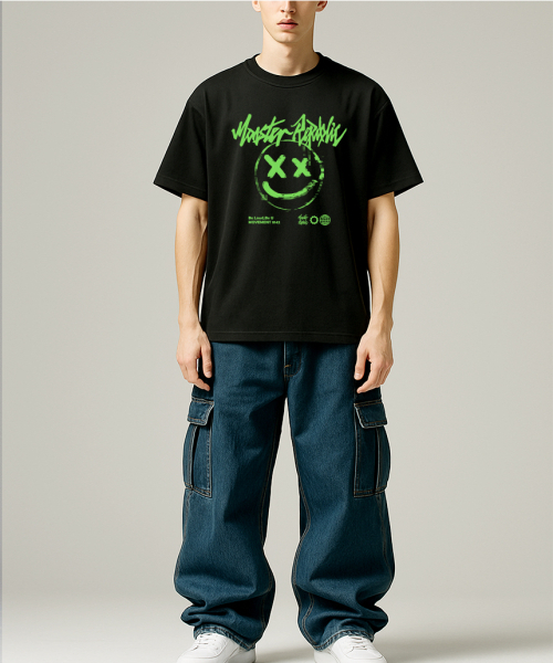 MONSTER REPUBLIC(モンスターリパブリック)の「スマイルパステルグリーンTシャツブラック_8142(Tシャツ/カットソー・レディース・その他・SMALL/MEDIUM/LARGE/X-LARGE)」の2枚目の写真