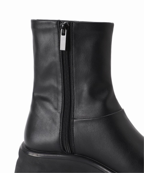 WEB+高輪店限定/追加3》6cmボリュームソールフィットショートブーツ