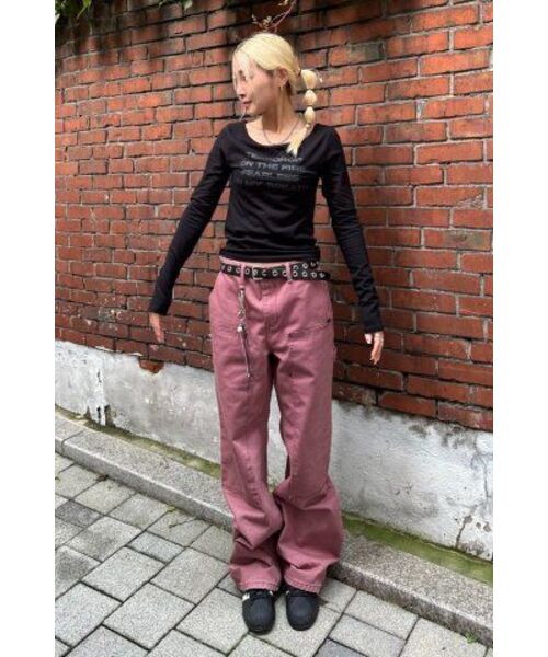 runningHIGH（ランニングハイ）の「ステッチポイントコットンカーペンターパンツ[ピンク]（その他パンツ・レディース・その他・MEDIUM/SMALL）」の7枚目の写真