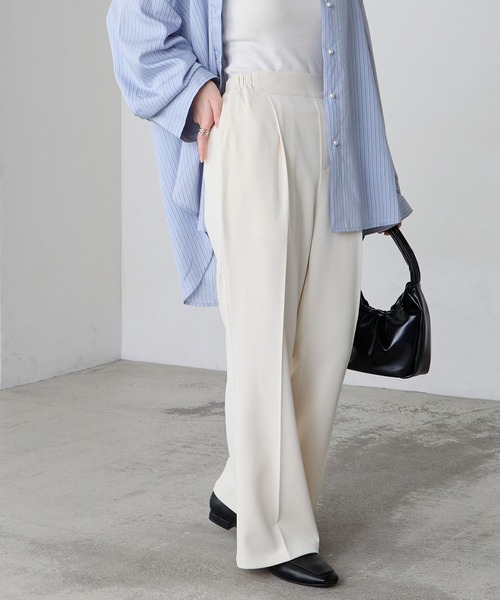 BONLECILL(ボンルシール)の「【マシンウォッシャブル/ストレッチ/イージーケア/防シワ】キレイージードレープセミフレアスラックスパンツ(スラックス・レディース・ブラック/ブラウン/アイボリー/ネイビー/ベージュ/チャコールグレー/グレー・S/L/M)」の11枚目の写真