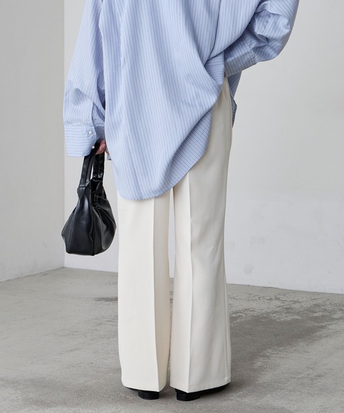 BONLECILL(ボンルシール)の「【マシンウォッシャブル/ストレッチ/イージーケア/防シワ】キレイージードレープセミフレアスラックスパンツ(スラックス・レディース・ブラック/ブラウン/アイボリー/ネイビー/ベージュ/チャコールグレー/グレー・S/L/M)」の12枚目の写真