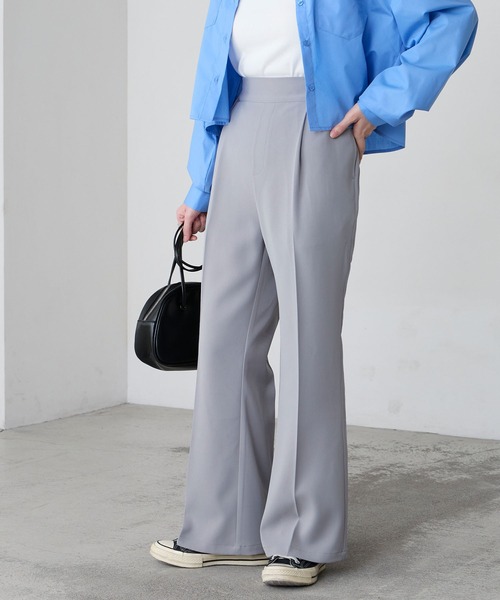 BONLECILL(ボンルシール)の「【マシンウォッシャブル/ストレッチ/イージーケア/防シワ】キレイージードレープセミフレアスラックスパンツ(スラックス・レディース・ブラック/ブラウン/アイボリー/ネイビー/ベージュ/チャコールグレー/グレー・S/L/M)」の15枚目の写真