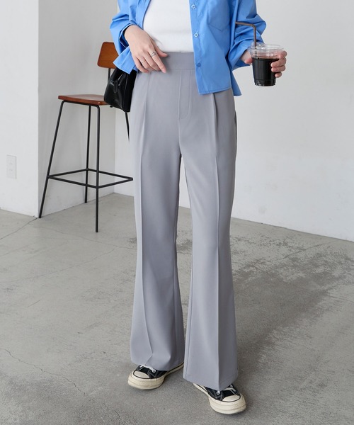 BONLECILL(ボンルシール)の「【マシンウォッシャブル/ストレッチ/イージーケア/防シワ】キレイージードレープセミフレアスラックスパンツ(スラックス・レディース・ブラック/ブラウン/アイボリー/ネイビー/ベージュ/チャコールグレー/グレー・S/L/M)」の18枚目の写真