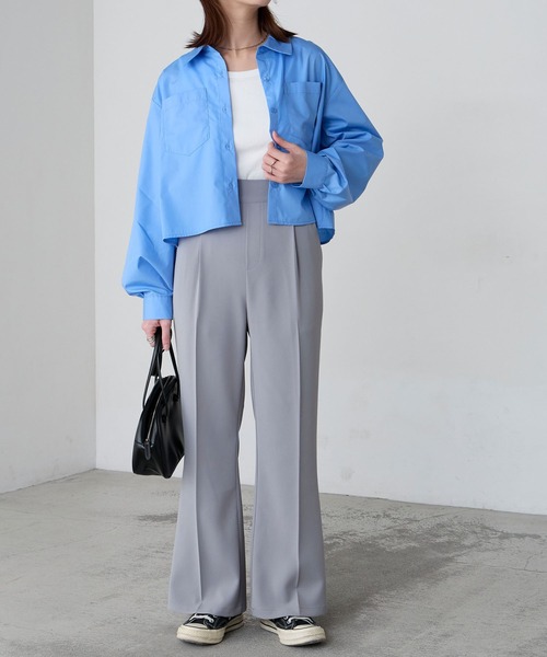 BONLECILL(ボンルシール)の「【マシンウォッシャブル/ストレッチ/イージーケア/防シワ】キレイージードレープセミフレアスラックスパンツ(スラックス・レディース・ブラック/ブラウン/アイボリー/ネイビー/ベージュ/チャコールグレー/グレー・S/L/M)」の19枚目の写真