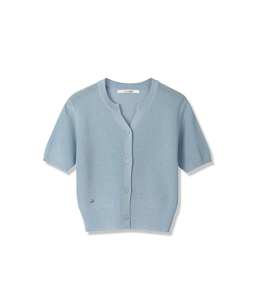 Vivacious（ビバシャス）の「Cooling V-neck knit Cardigan - 4COL（カーディガン/ボレロ・レディース・ブラック/アイボリー/スカイブルー/ピンク・FREE）」の3枚目の写真