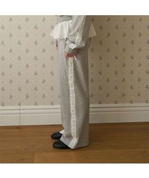 5OML（オーオーエムエル）の「サイドコットンパンチングレースワイドスウェットパンツメランジグレー（スウェットパンツ）」