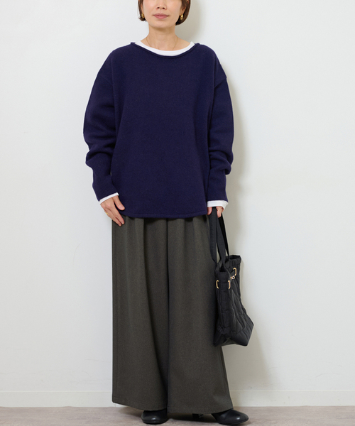 JOURNAL STANDARD relume(ジャーナルスタンダード レリューム)の「《追加2》ウォッシャブルサージストレッチタックワイドパンツ(スラックス・レディース・ブラウン系その他/チャコールグレー/ブラック・36/38)」の16枚目の写真