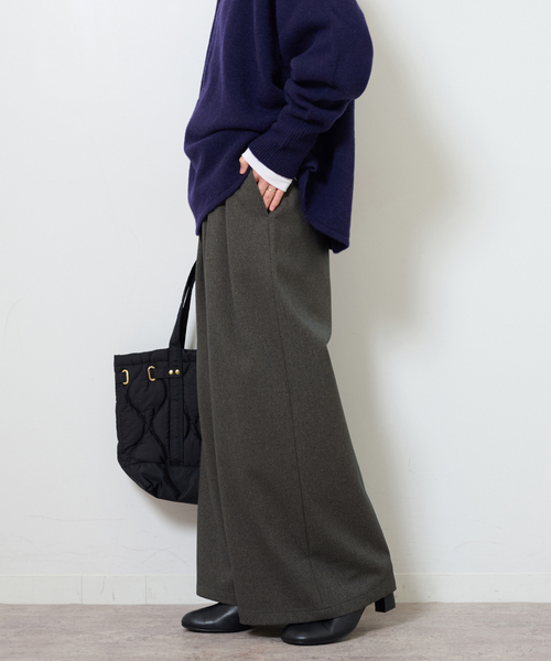 JOURNAL STANDARD relume(ジャーナルスタンダード レリューム)の「《追加2》ウォッシャブルサージストレッチタックワイドパンツ(スラックス・レディース・ブラウン系その他/チャコールグレー/ブラック・36/38)」の20枚目の写真