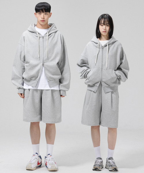 GRANFINNY(グランフィニ)の「無地ワンタックバミューダショートパンツ-メランジ(その他パンツ・レディース・グレー・LARGE/SMALL)」の3枚目の写真