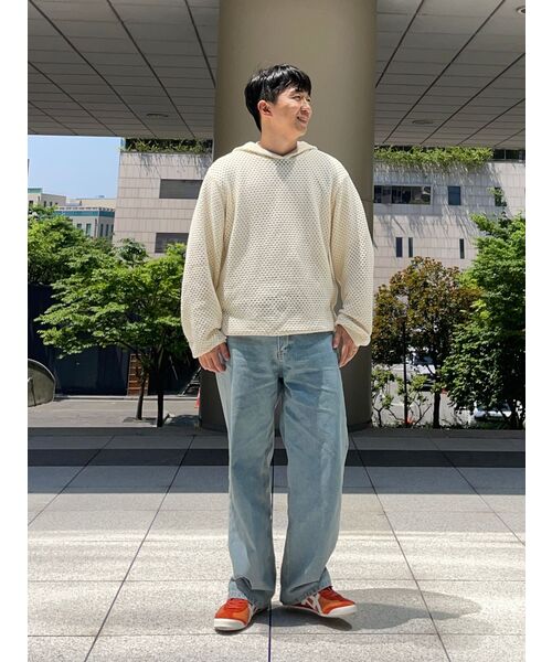 BESLOW（ビースロー）の「PUNCHING NET HOODED KNIT IVORY（ニット/セーター・メンズ・その他・SMALL/MEDIUM）」の4枚目の写真