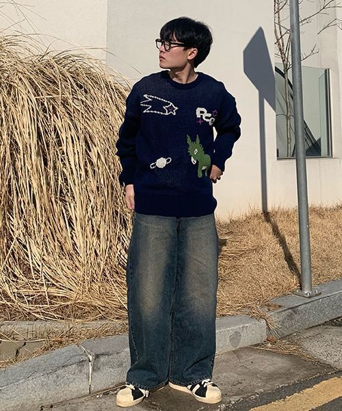 PIECEMAKER(ピースメーカー)の「DONKEY JACQUARD KNIT PULLOVER (NAVY)(ニット/セーター・レディース・その他・FREE)」の10枚目の写真
