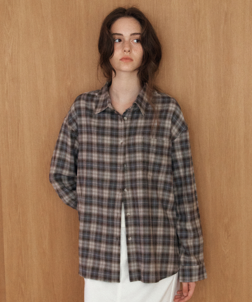 YUPPE(ヨッペ)の「SPREAD CHECK SHIRT_SKY BLUE(シャツ/ブラウス・レディース・その他・FREE)」の1枚目の写真