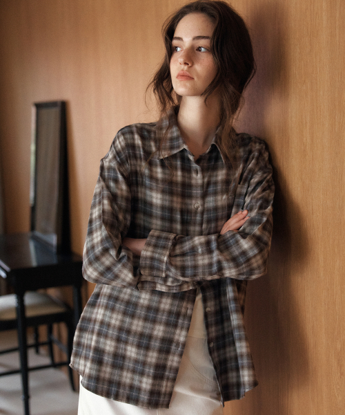 YUPPE(ヨッペ)の「SPREAD CHECK SHIRT_SKY BLUE(シャツ/ブラウス・レディース・その他・FREE)」の3枚目の写真