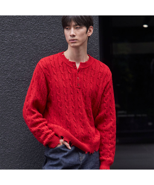Demij durable Henley knit — красный