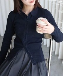 YENNA | 襟付きニットカーディガン(ニット/セーター)