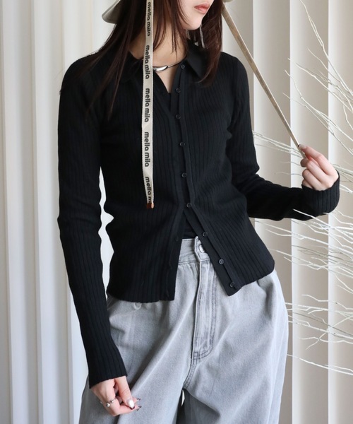 YENNA（イェンナ）の「襟付きニットカーディガン（ニット/セーター・レディース・アイボリー/ネイビー/ブラック・FREE）」の15枚目の写真