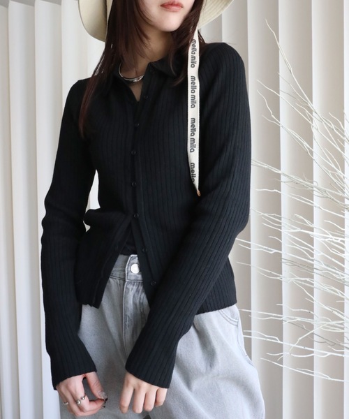 YENNA（イェンナ）の「襟付きニットカーディガン（ニット/セーター・レディース・アイボリー/ネイビー/ブラック・FREE）」の20枚目の写真