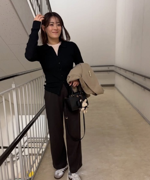 YENNA(イェンナ)の「襟付きニットカーディガン/ ポロニットカーディガン(ニット/セーター・レディース・アイボリー/ネイビー/ブラック・FREE)」の12枚目の写真