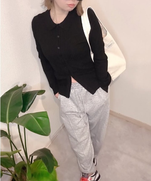 YENNA(イェンナ)の「襟付きニットカーディガン/ ポロニットカーディガン(ニット/セーター・レディース・アイボリー/ネイビー/ブラック・FREE)」の16枚目の写真