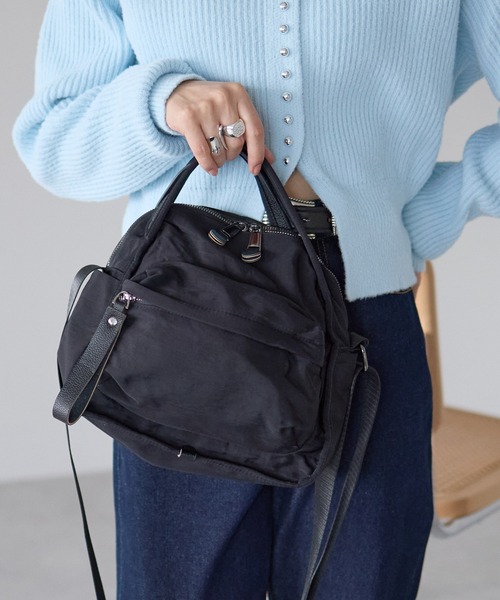 &MARKS(アンドマークス)の「N23【ナイロン】2WAYミニショルダーバッグ(ショルダーバッグ・レディース・ブラック/ベージュ/ブラウン・FREE)」の4枚目の写真