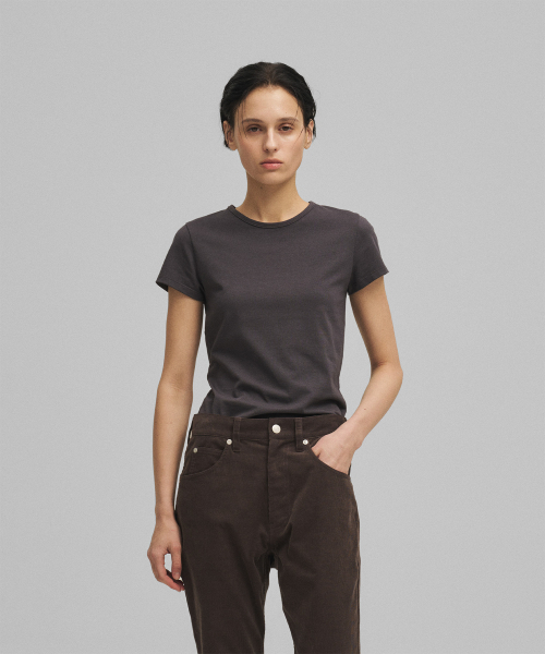 ANOTHER OFFICE WOMEN(アナザー オフィス ウーマン)の「w. Stretch Slimfit Tee (Charcoal)(Tシャツ/カットソー・レディース・その他・FREE)」の1枚目の写真
