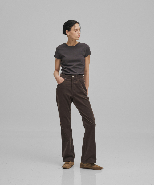 ANOTHER OFFICE WOMEN(アナザー オフィス ウーマン)の「w. Stretch Slimfit Tee (Charcoal)(Tシャツ/カットソー・レディース・その他・FREE)」の5枚目の写真