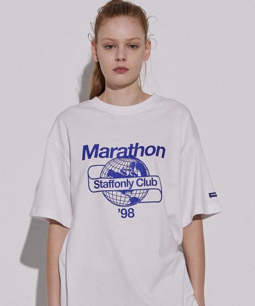 STAFF ONLY(スタッフオンリー)の「MARATHON TEE (WHITE)(Tシャツ/カットソー・レディース・その他・MEDIUM/LARGE)」の1枚目の写真