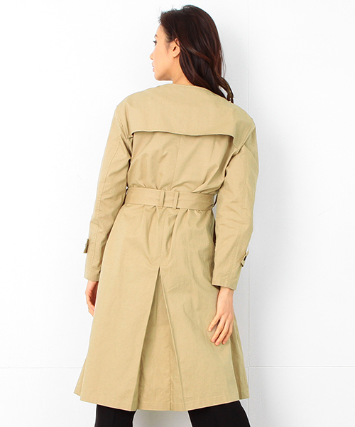 B:MING by BEAMS（ビーミングバイビームス）の「ビーミング by ビームス / ノーカラートレンチコート 16SS（トレンチコート・レディース・オリーブ/ベージュ・LARGE/MEDIUM/SMALL）」の9枚目の写真